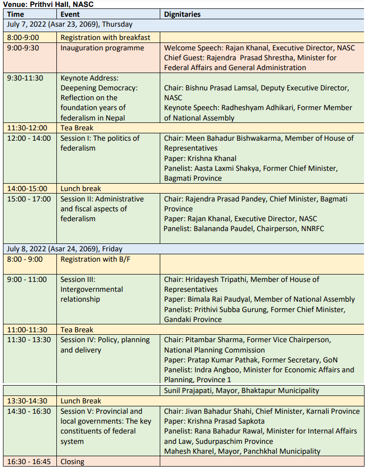 4th conference schedule
